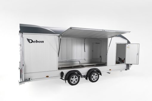 Debon Roadster 1000 lukket bilhenger med åpen sidevegg