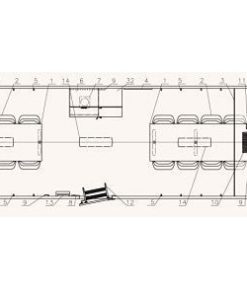 Spisevogn for 16 personer